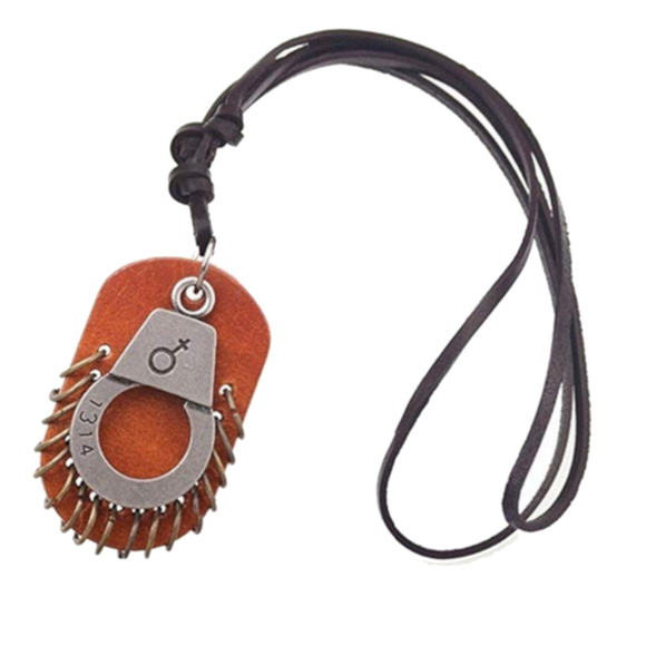 Hand Made Handcuffed Pendant Necklace J464-HC - Picture 1 of 4